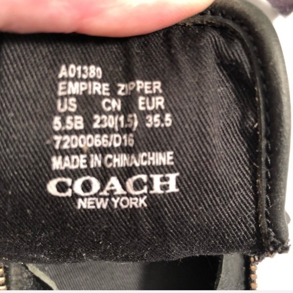 Coach Empire Zipper black leather low top sneakers - Picture 7 of 10